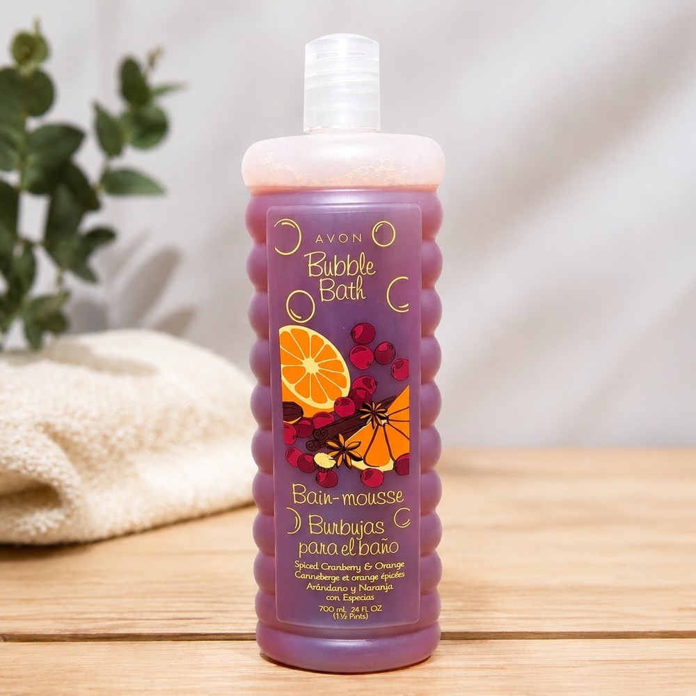 Avon Bubble Bath Spiced Cranberry & Orange 24 fl oz 700mL Fall Scent Bath Soak N